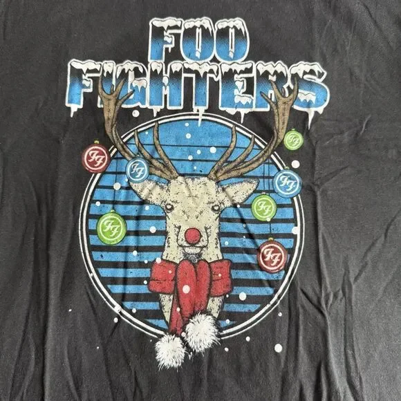 FOO FIGHTERS CHRISTMAS REINDEER T-SHIRT MEDIUM - Picture 2 of 3
